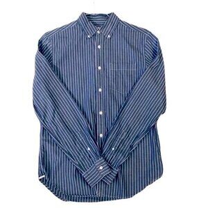 Gap Men's Striped Oxford Shirt Blue Size Small